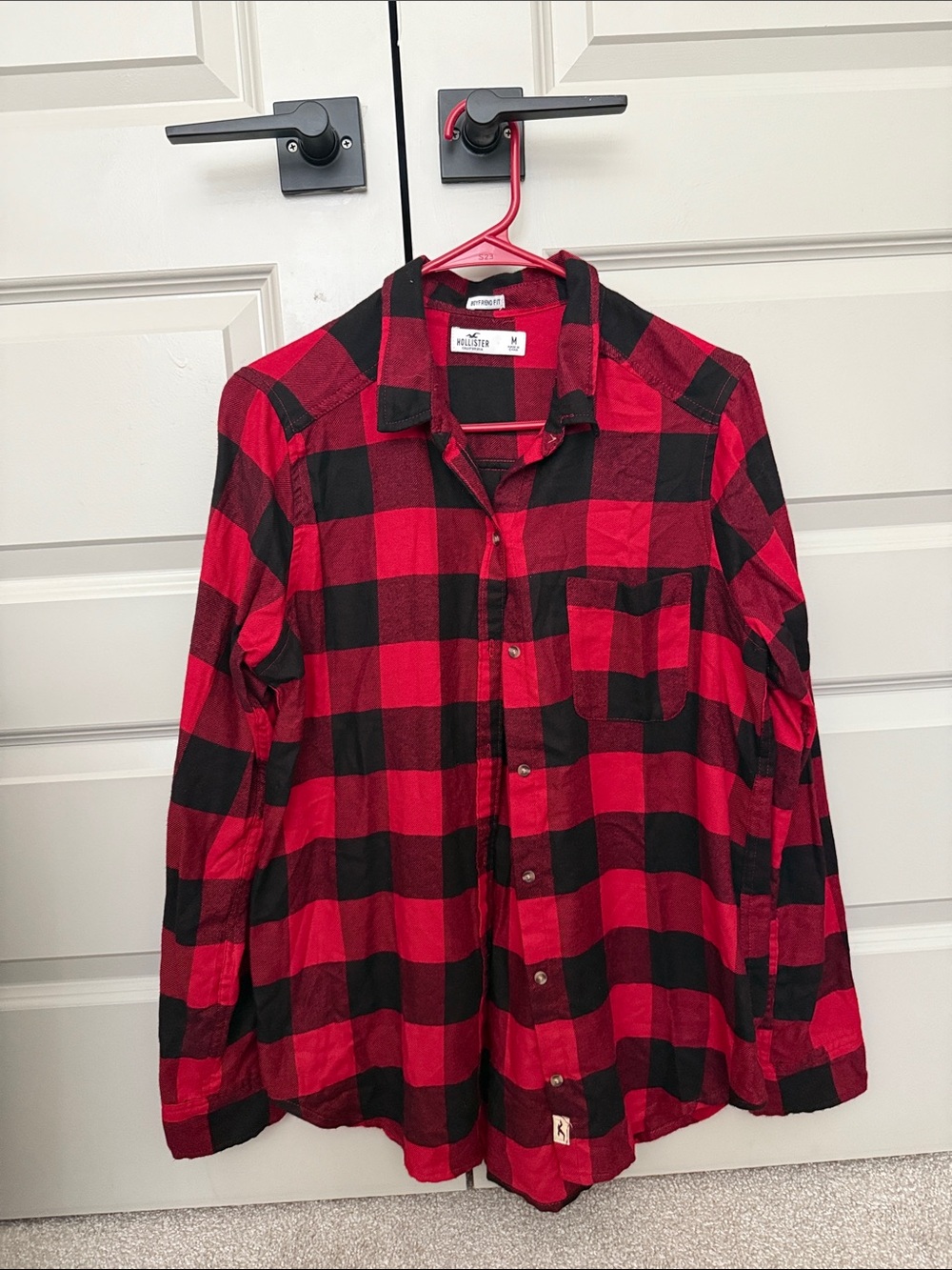 Women’s  Red and Black Buffalo Plaid Button-Up Shirt